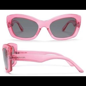 Prada Postcard Fluorescent Pink Acetate Cat Eye Sunglasses